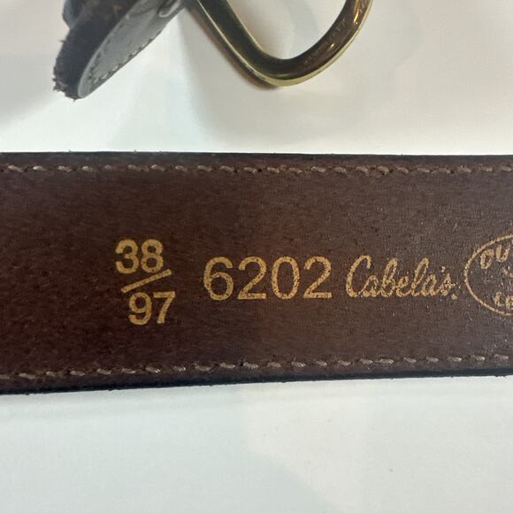 Cabelas Leather Men's Belt Sz 38 Brown Western Outback Legends Made in Australia - Picture 6 of 7